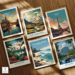 Burleigh Heads Australia Poster – Gold Coast Skyline & Iconic Surf Beach Wall Art among other travel posters