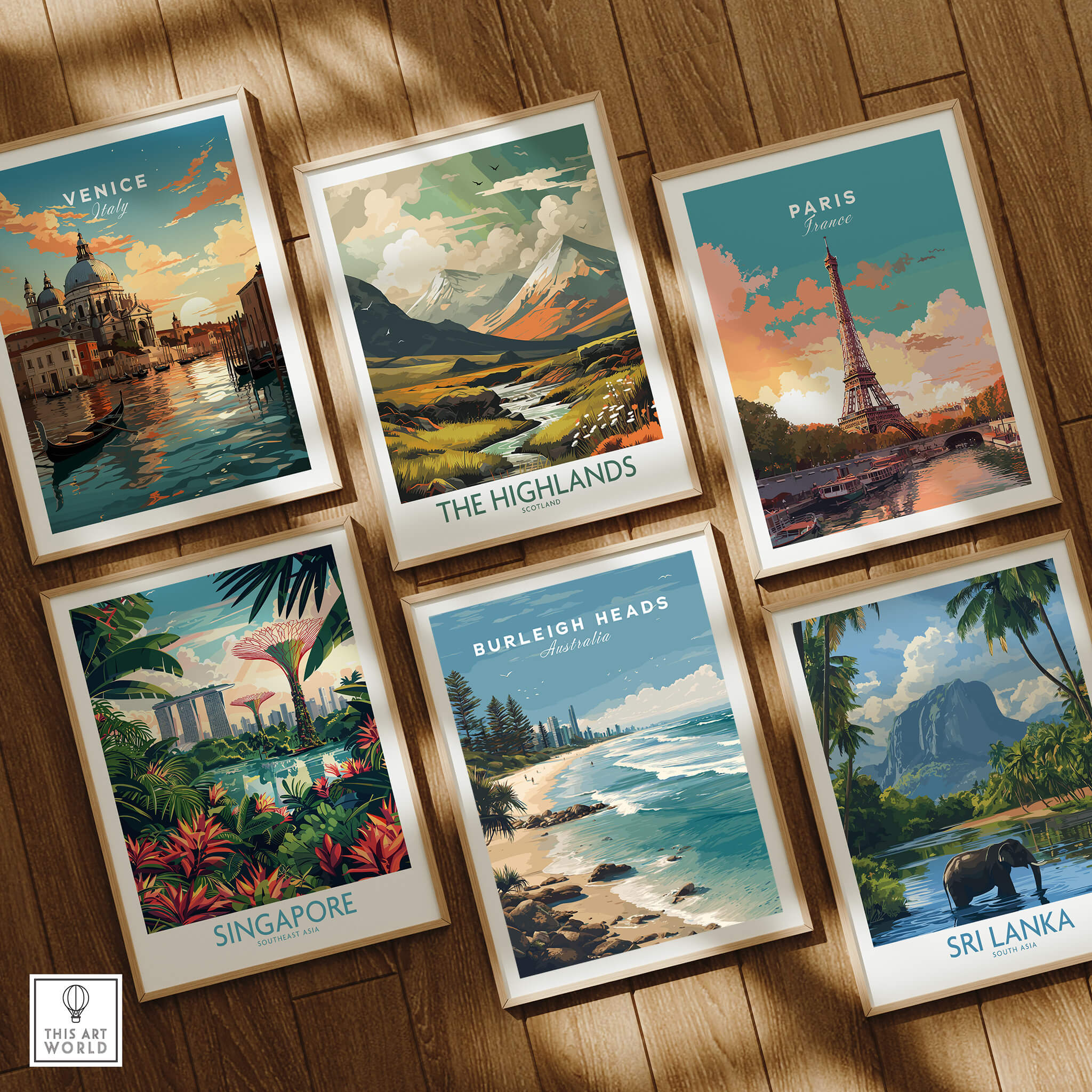 Burleigh Heads Australia Poster – Gold Coast Skyline & Iconic Surf Beach Wall Art among other travel posters