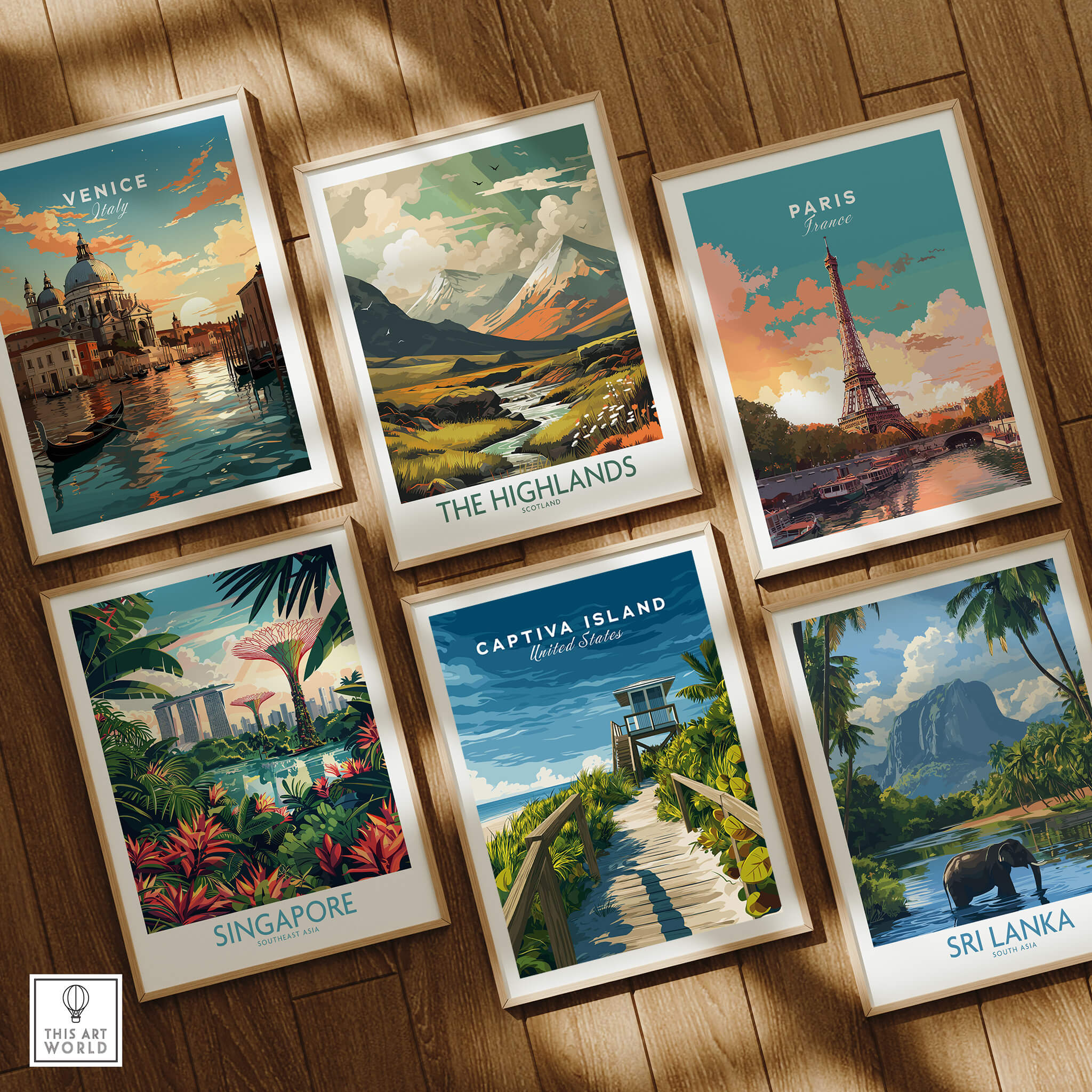 Captiva Island Poster – Florida Beach Print along with other travel art prints including Venice, Paris, The Highlands, Singapore, and Sri Lanka.