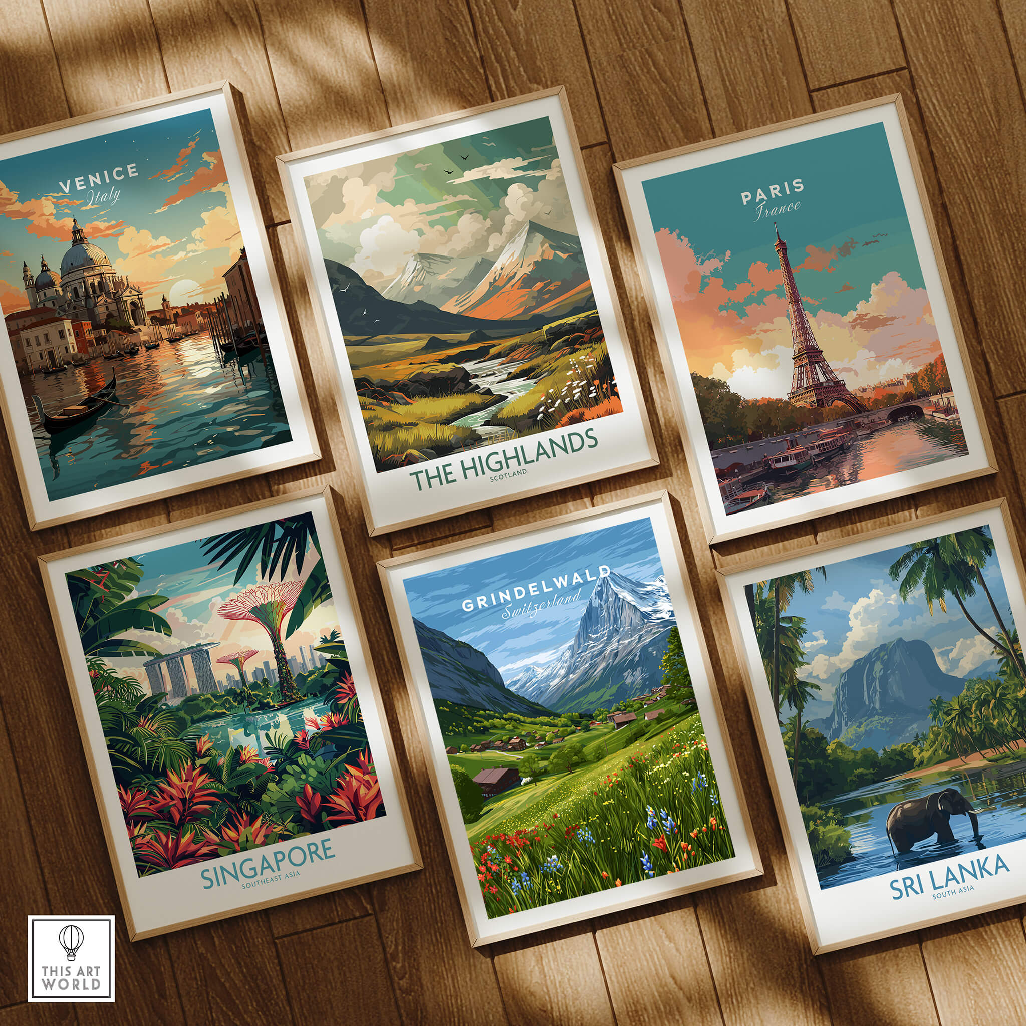 Grindelwald Switzerland Wall Art Print | Summer Alps Nature Travel Posters among travel themed posters including Venice and Paris.