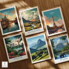 Gruyères Switzerland Travel Poster | Mountain Landscape Wall Art Print collection featuring various travel destinations
