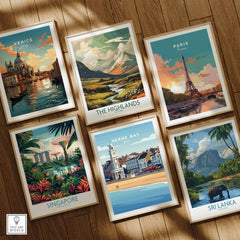 Herne Bay Kent Wall Art Print | British Travel Poster among various travel posters including Venice, Paris, and Singapore.