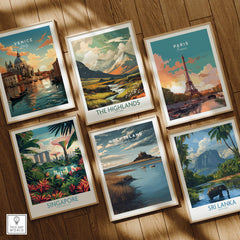 Holy Island Northumberland Travel Poster | Lindisfarne Castle Wall Art Print collection featuring famous destinations.