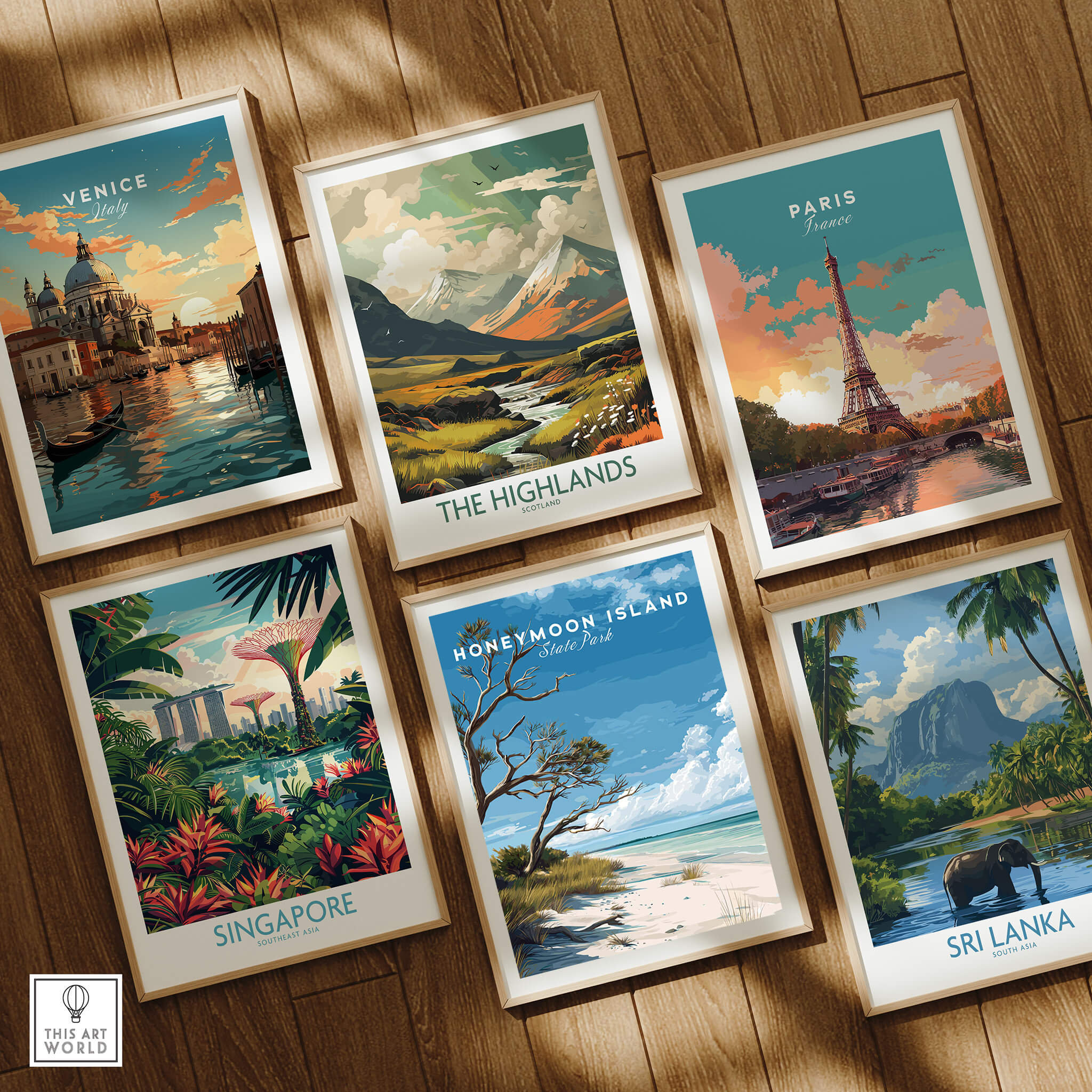 Honeymoon Island Wall Art Print | Florida Tropical Beach Travel Poster among other travel posters