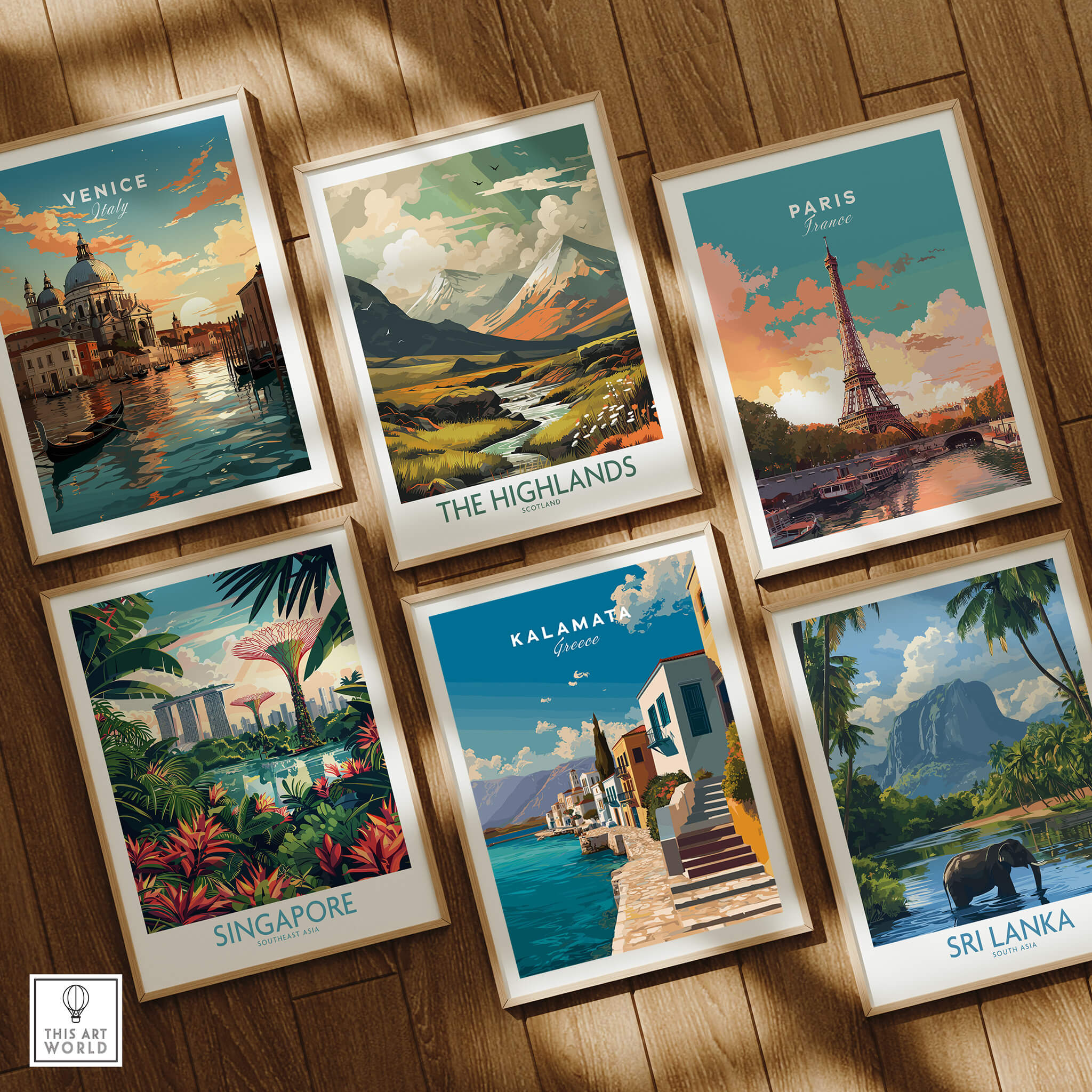 Kalamata Greece Wall Art Print | Mediterranean Seaside Town Travel Poster in a collection of travel prints.