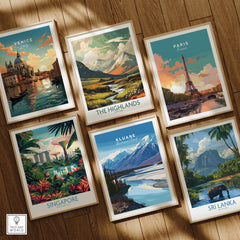 Kluane National Park Canada Wall Art Print | Scenic Yukon River Travel Poster collection with other travel posters