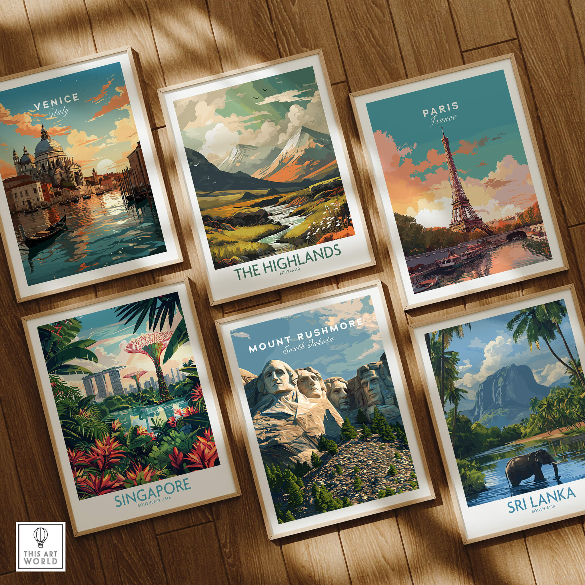 Mount Rushmore Wall Art Print | American Landmark Travel Poster featured with other travel art prints.