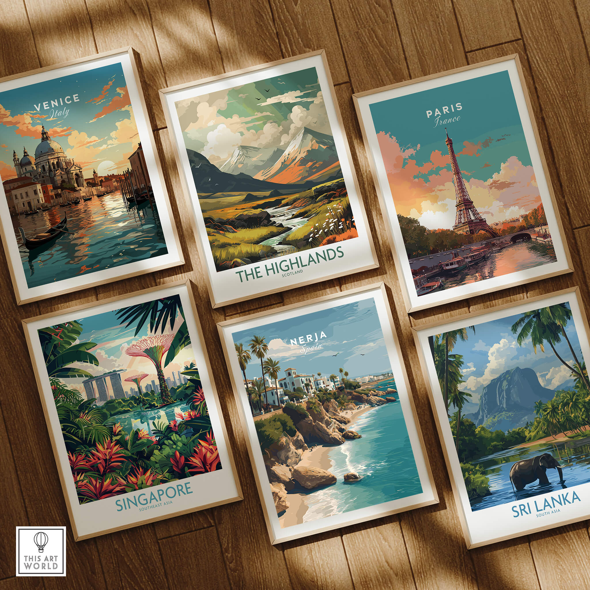Nerja Spain Wall Art Print | Mediterranean Travel Poster featuring stunning coastal landscapes and vibrant colors.