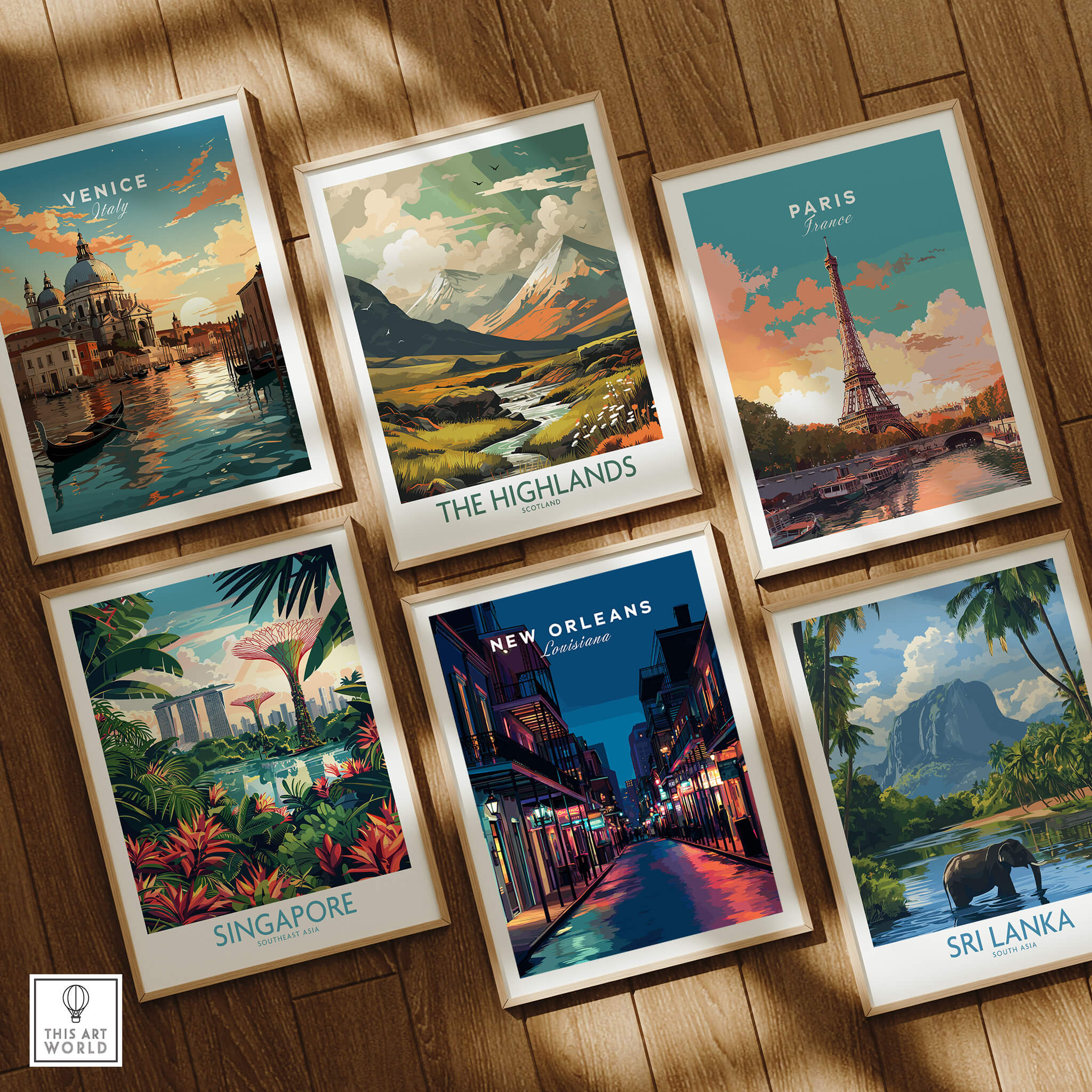 New Orleans Travel Poster | Bourbon Street Night Wall Art Print collection featuring vibrant city art.