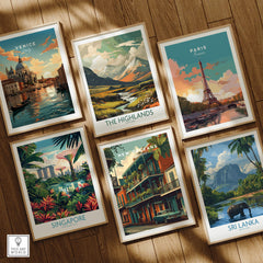 New Orleans Wall Art Print | French Quarter Balcony Travel Poster in a collection of travel posters.