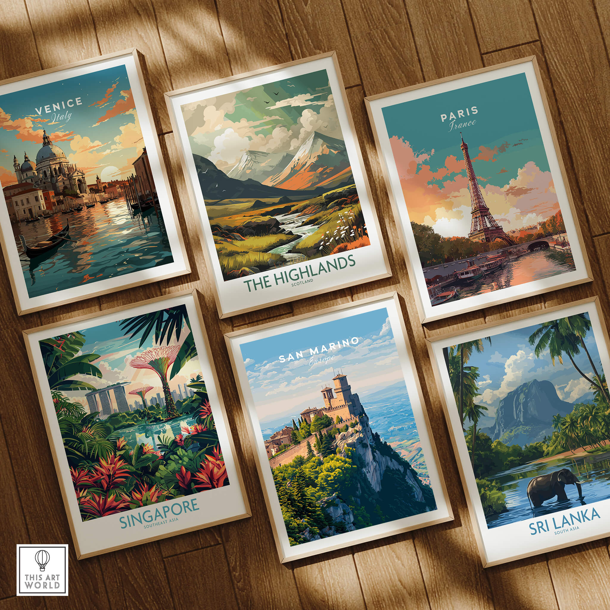 San Marino Wall Art Print | Mount Titano Citadel Travel Poster among other travel art prints displayed