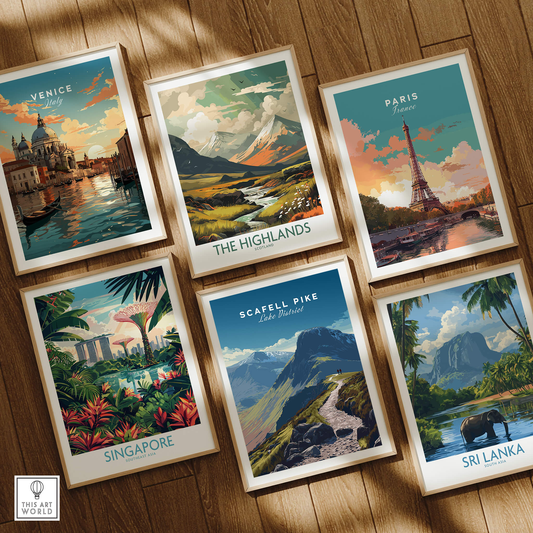 Scafell Pike Lake District Wall Art Print | English Mountain Peak Travel Poster among other travel prints.