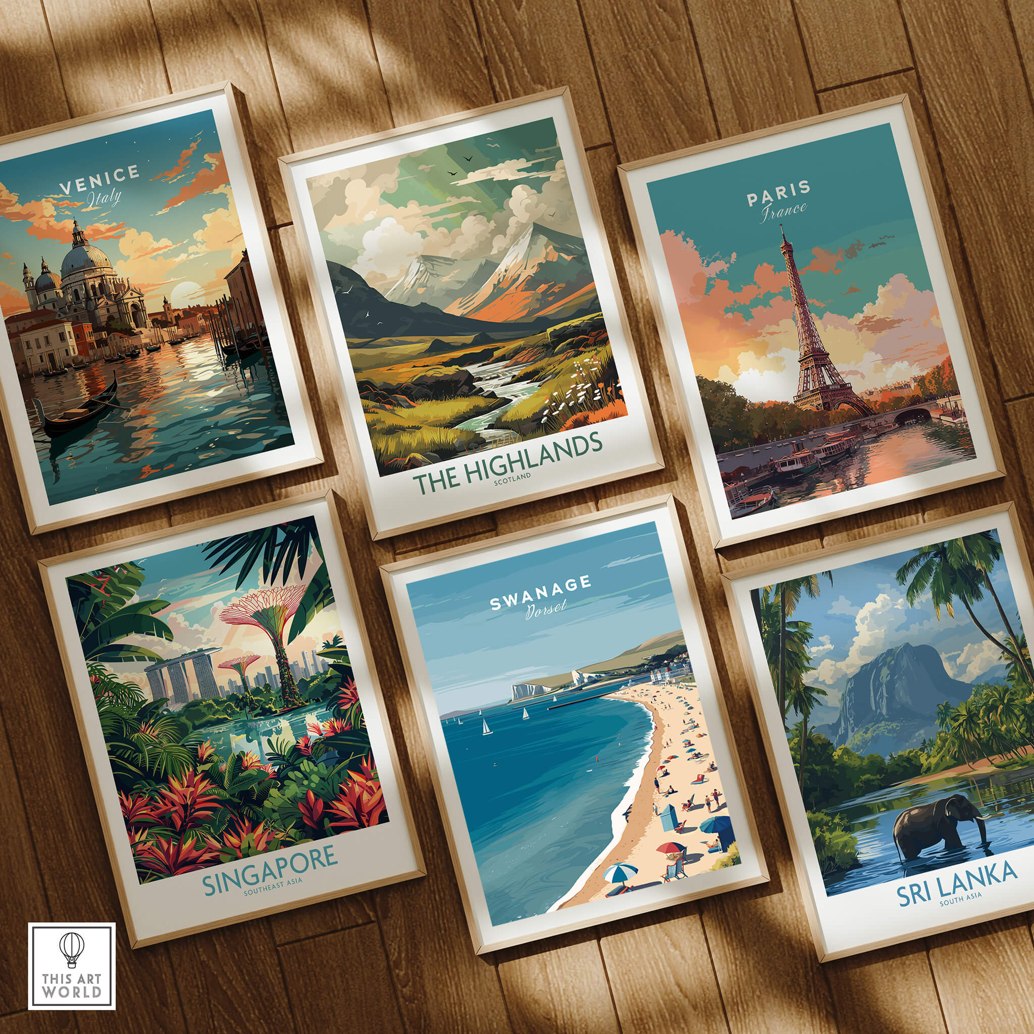 Swanage Dorset Wall Art Print | British Seaside Beach Travel Poster in a collection of travel posters.