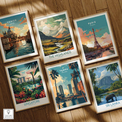 Tampa Florida Wall Art Print | Palm Trees & Modern Skyline Travel Poster among global city prints.