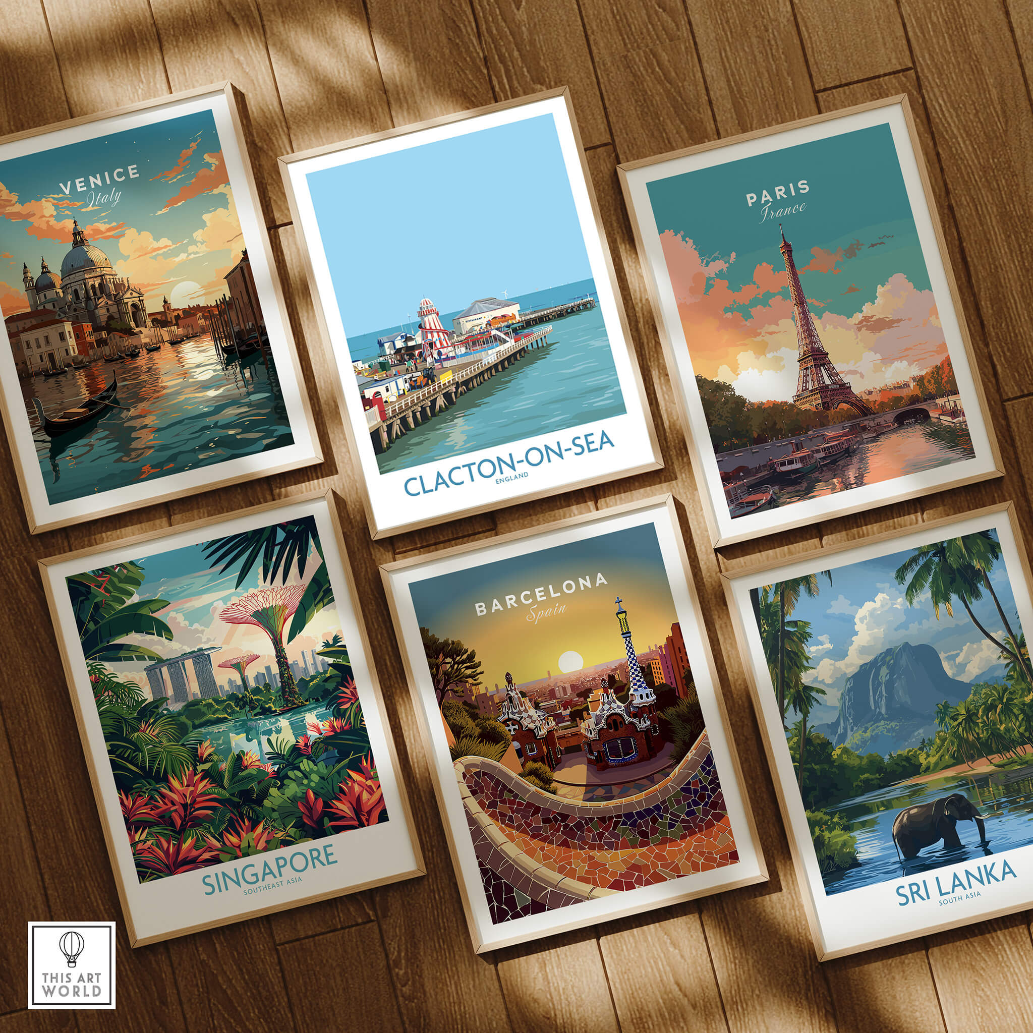 Clacton-on-Sea England Wall Art – British Seaside Decor, vintage style travel prints featuring iconic global destinations.