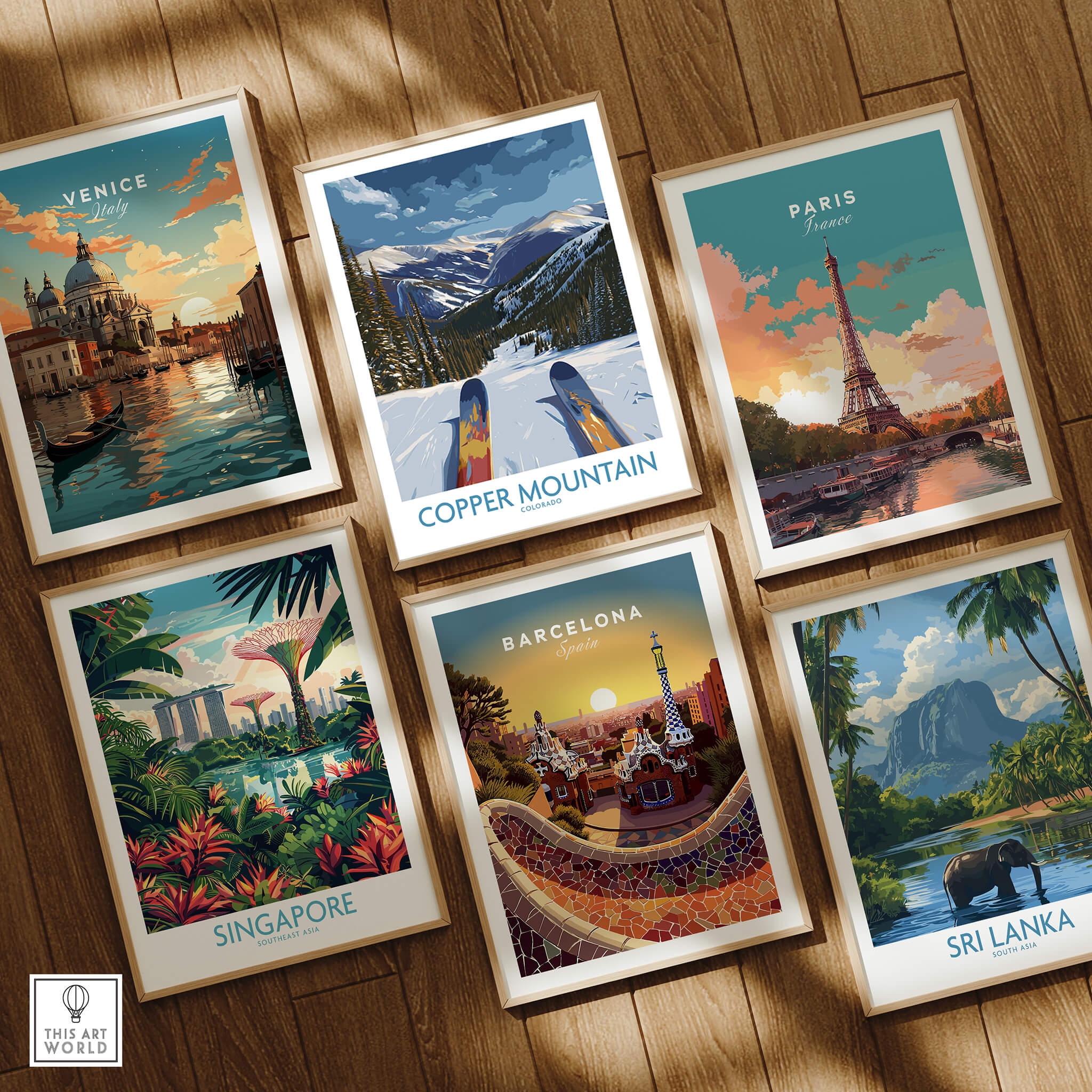 Copper Mountain Colorado Wall Art – Snowy Peak Winter Sports Print among other travel-themed artworks.