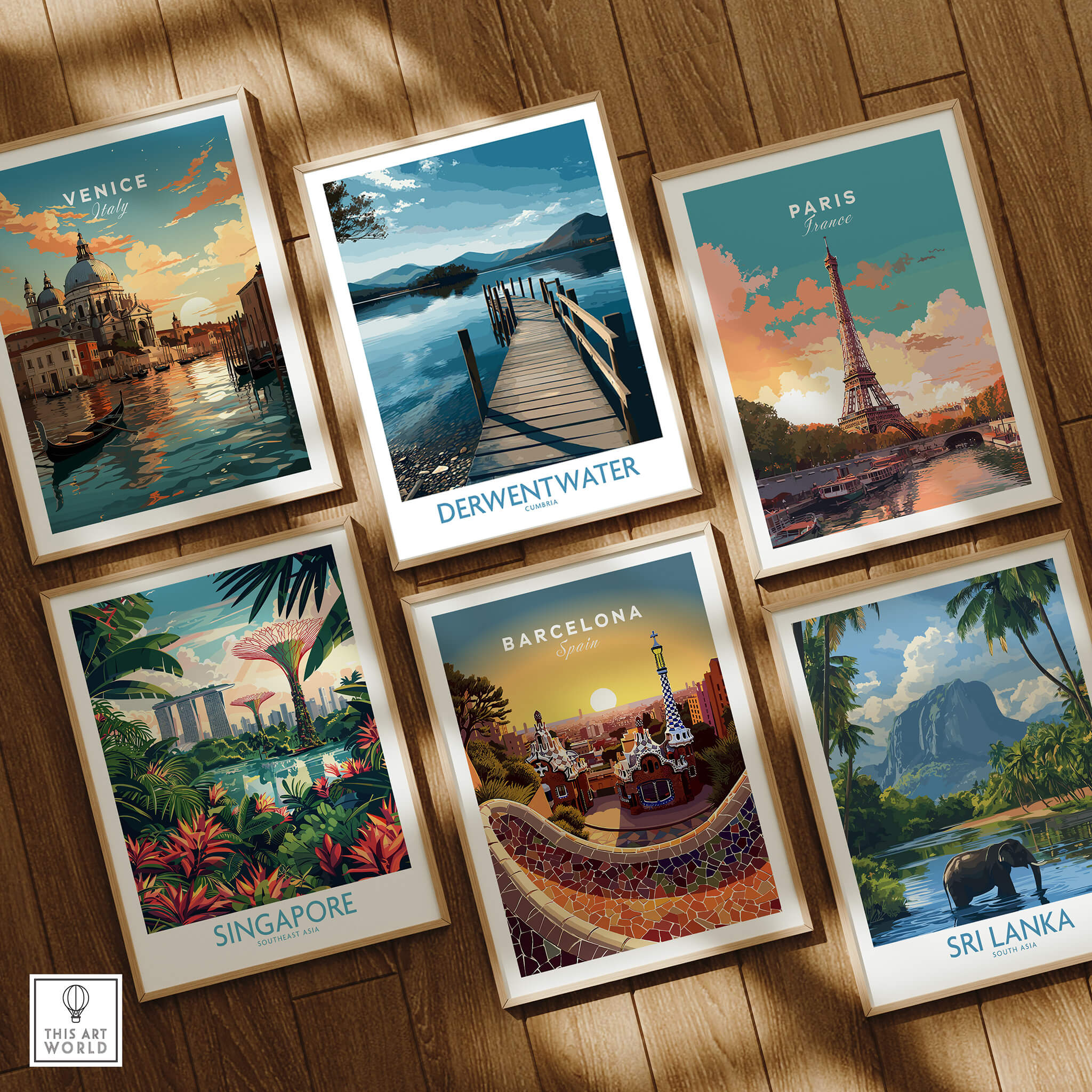 Derwentwater Cumbria Wall Art – Scenic Lake Pier Art Print among travel-themed art prints.