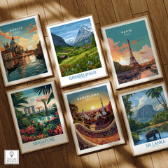Grindelwald Switzerland Posters | Lush Green Mountain Valley Canvas Print featuring beautiful travel destinations.