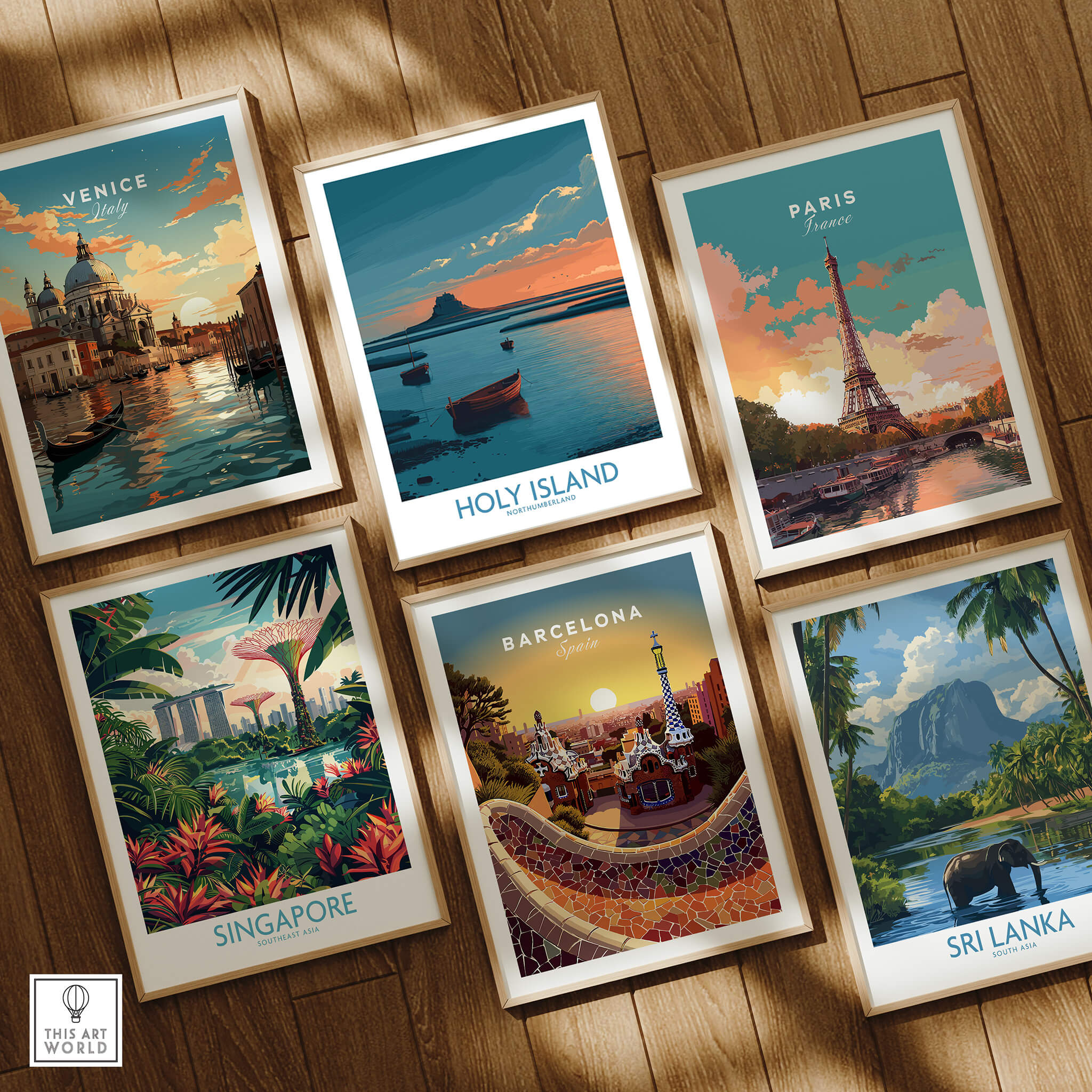 Holy Island Northumberland Poster | Coastal Castle Sunset Canvas Print collection featuring various city posters.