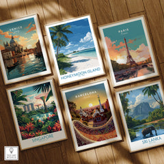 Honeymoon Island Poster | Sunny Florida Gulf Canvas Print collection featuring Venice, Paris, Singapore, Barcelona, and Sri Lanka.