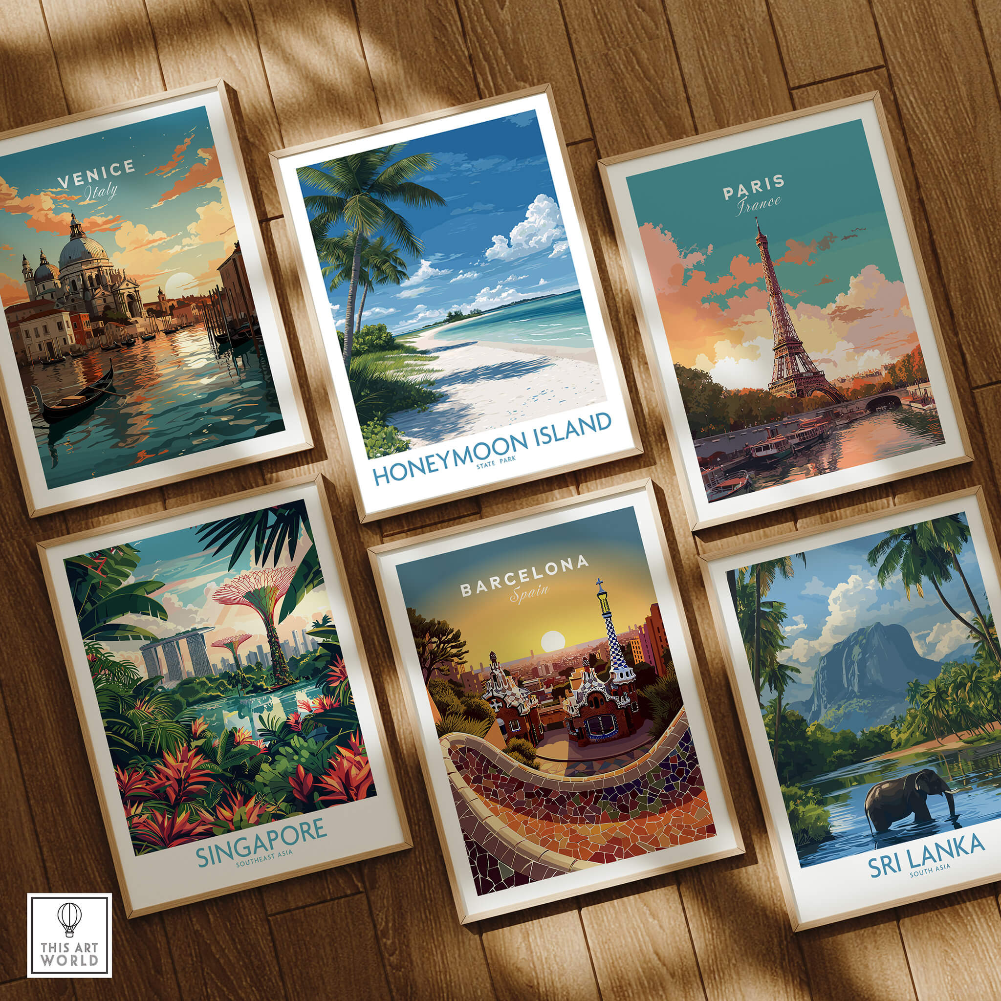 Honeymoon Island Poster | Sunny Florida Gulf Canvas Print collection featuring Venice, Paris, Singapore, Barcelona, and Sri Lanka.
