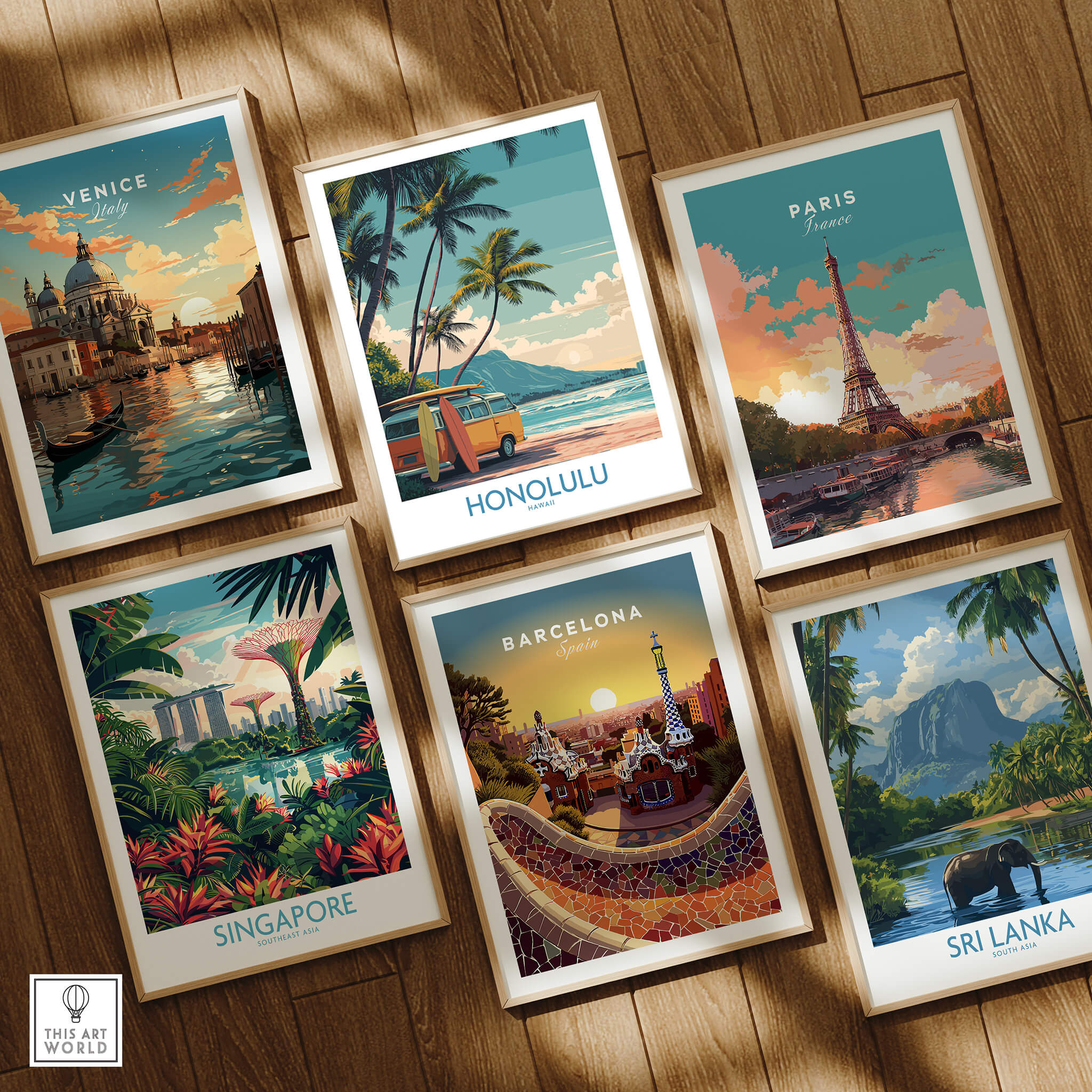 Honolulu Hawaii Poster | Vintage Aloha Style Canvas Print featuring retro travel aesthetics and classic island imagery.