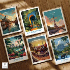 Jardim Majorelle Marrakesh Posters | Canvas Print featuring vibrant artwork of famous global destinations.