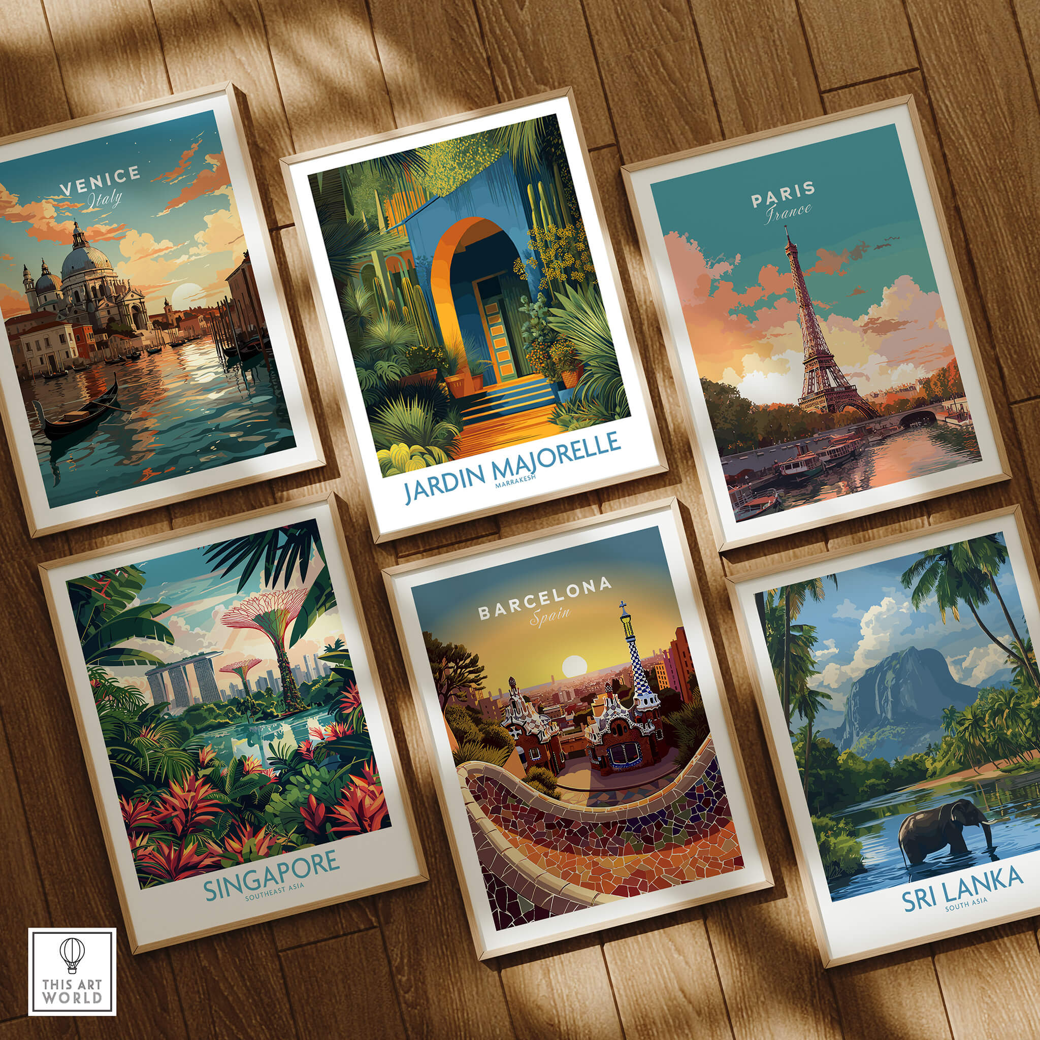 Jardim Majorelle Marrakesh Posters | Canvas Print featuring vibrant artwork of famous global destinations.
