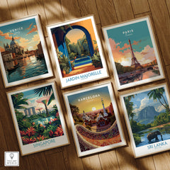 Jardim Majorelle Marrakesh Canvas Print | Exotic Plant & Architecture Posters among travel posters including Venice, Paris, Singapore, and Sri Lanka