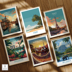 Lomé Togo Canvas Print | Tropical Coastal Village Scene Posters displayed among other travel posters.
