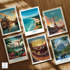 Lomé Togo Poster | West African Coastline Canvas Print displayed among other travel posters.