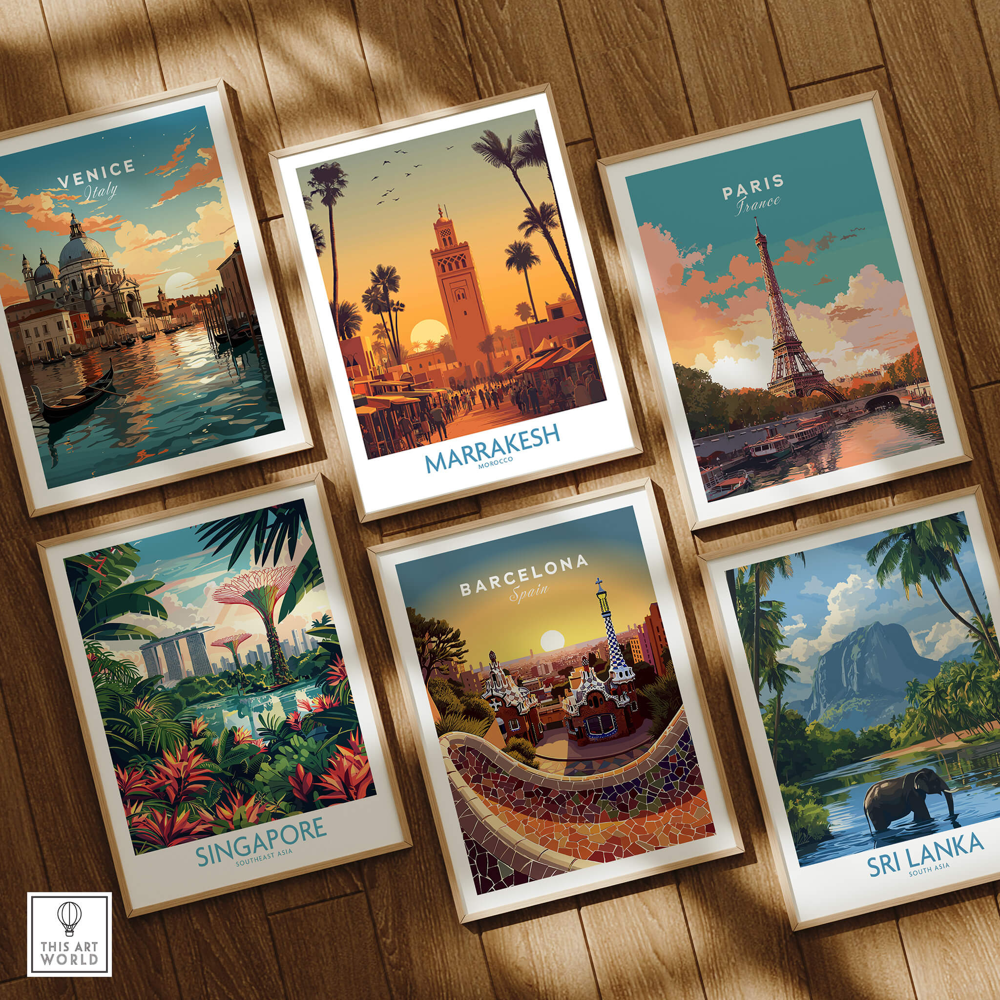Marrakesh Morocco Posters | Historic Medina Sunset Canvas Print featuring vibrant travel art of Marrakesh and other cities.