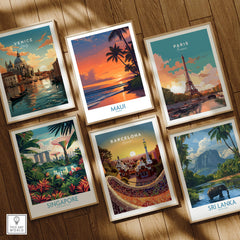Maui Hawaii Poster | Vibrant Island Coastline Scene Canvas Print among travel destination posters