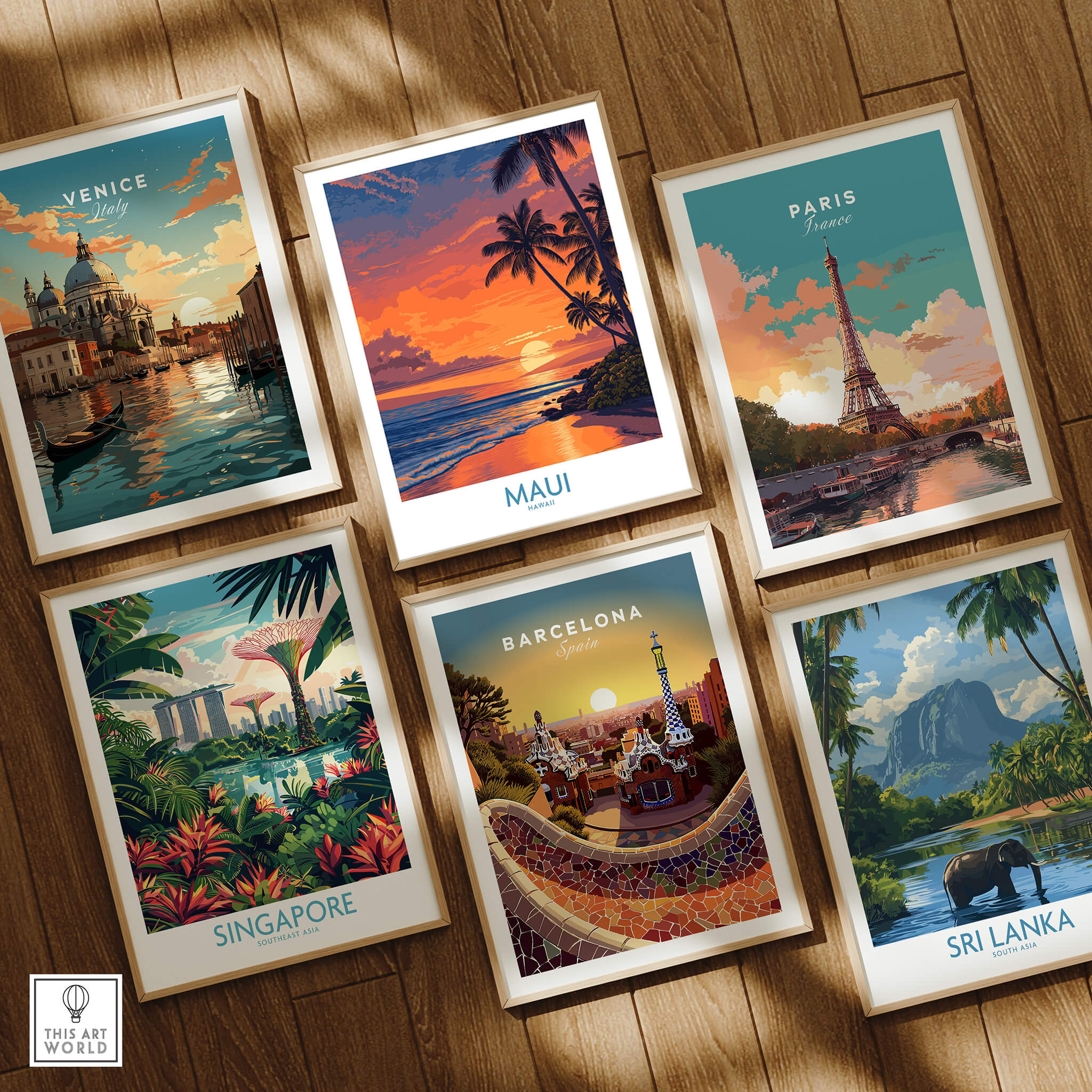 Maui Hawaii Canvas Print | Serene Tropical Beach Landscape Poster displayed among travel art prints.