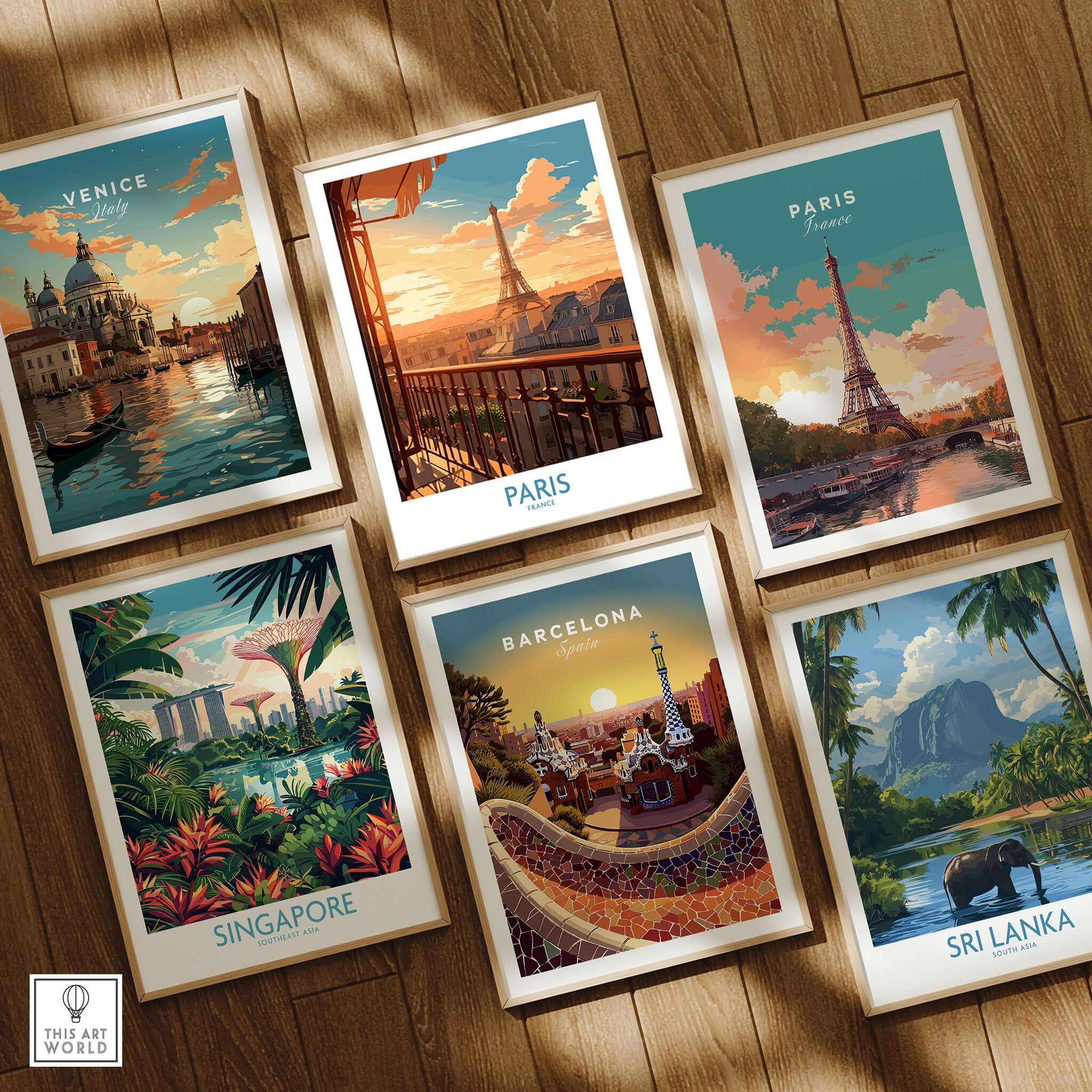 Paris Wall Art | Modern Style featuring Eiffel Tower posters and vibrant cityscapes from Paris, Venice, Barcelona, and more.
