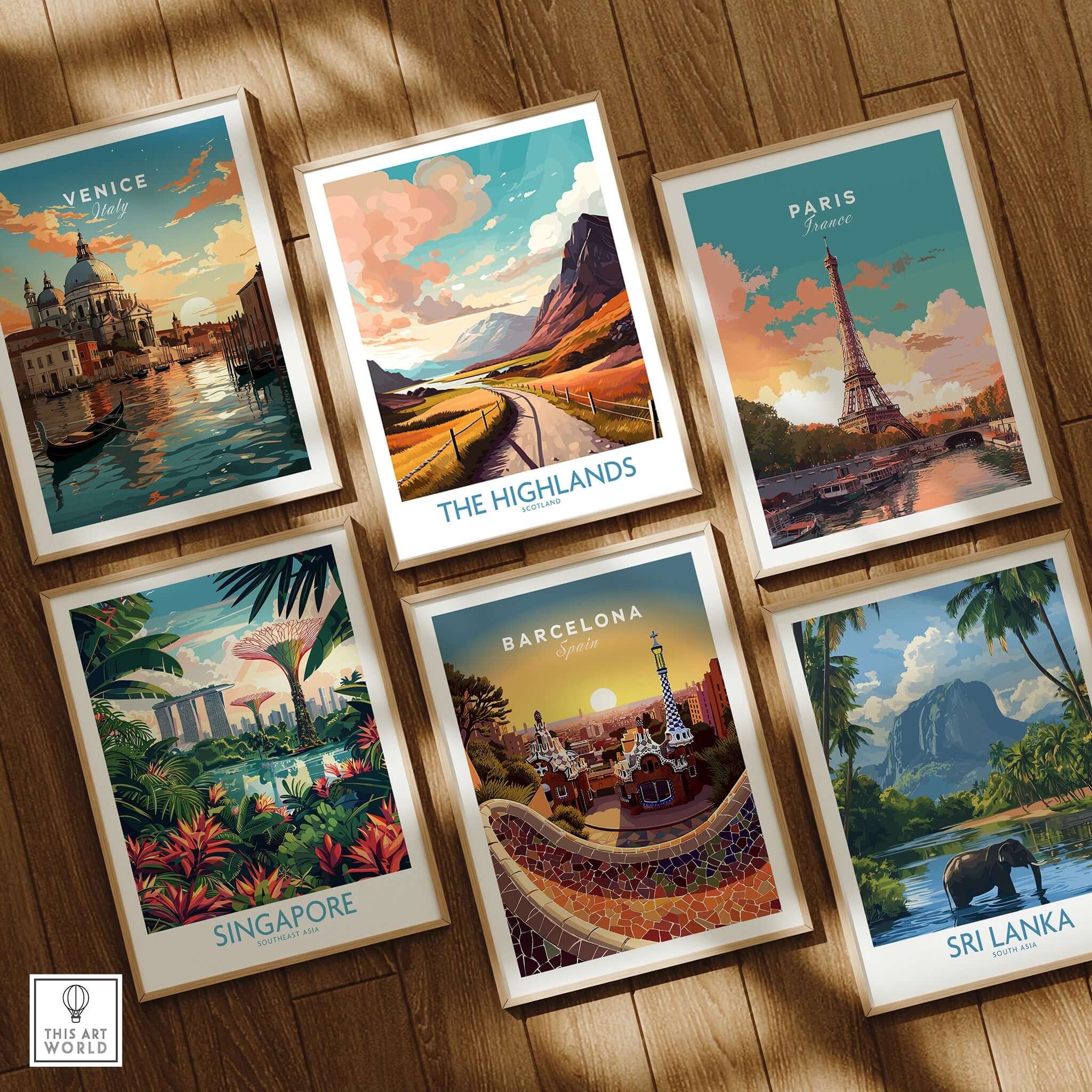 The Highlands Scotland Wall Art featuring vibrant scenery, perfect for home or office decor.