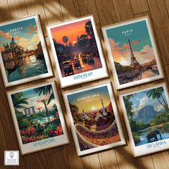 Siem Reap Poster | Bustling Tuk Tuk Cambodia Cityscape Canvas Print in a collection of travel-themed wall art.