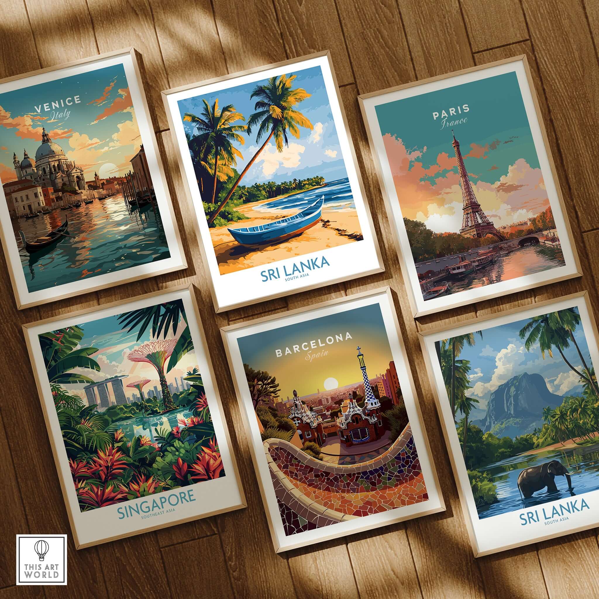 South Asia Travel Poster - Sri Lanka Coastal Print, Island Life Wall Art display with vibrant prints from around the world.