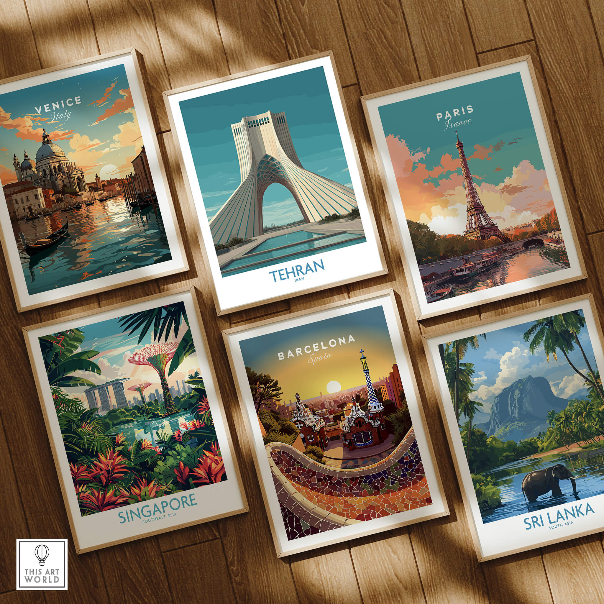 Tehran Poster Iran | Azadi Tower Sunset Architecture Canvas Print featuring iconic tower among other city posters.