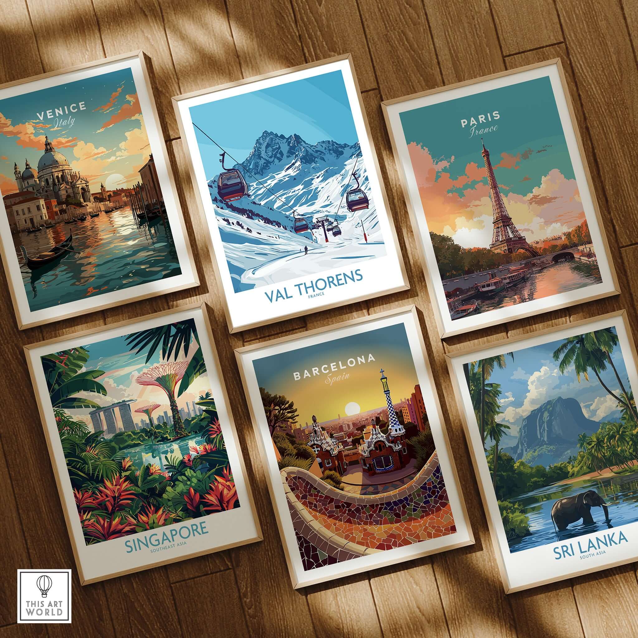 Winter Sports Poster | Val Thorens Ski Resort Wall Art featuring beautiful travel posters.