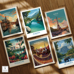 Albania Canvas Print | Framed and Unframed Travel Wall Decor featuring scenic landscapes and vibrant colors.