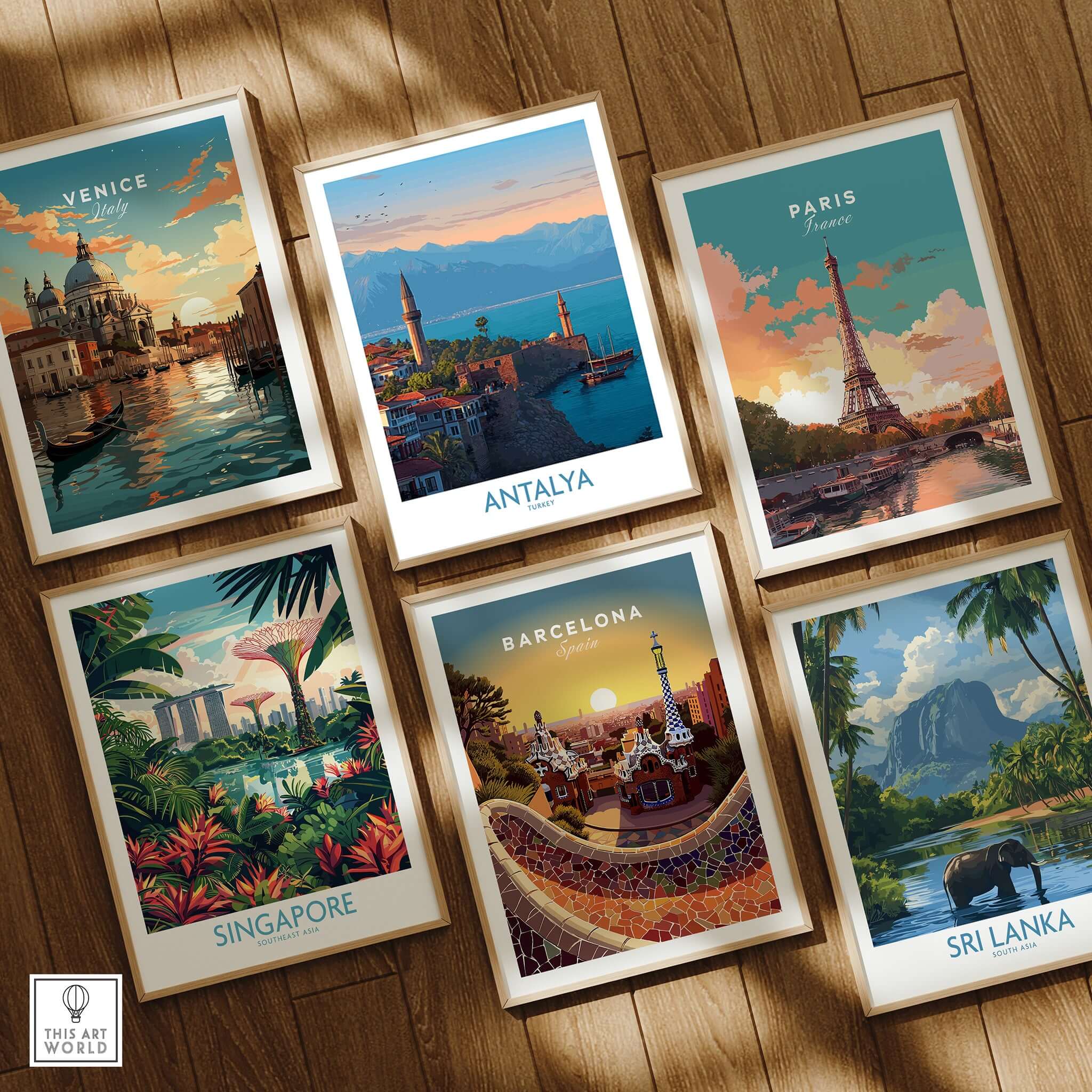 Antalya Turkey Art Print | Historic Coastal City Poster among other travel art prints on display.