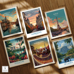 Harrogate Yorkshire Autumn Street Art Print | Sunset Avenue Poster collection featuring global city art.