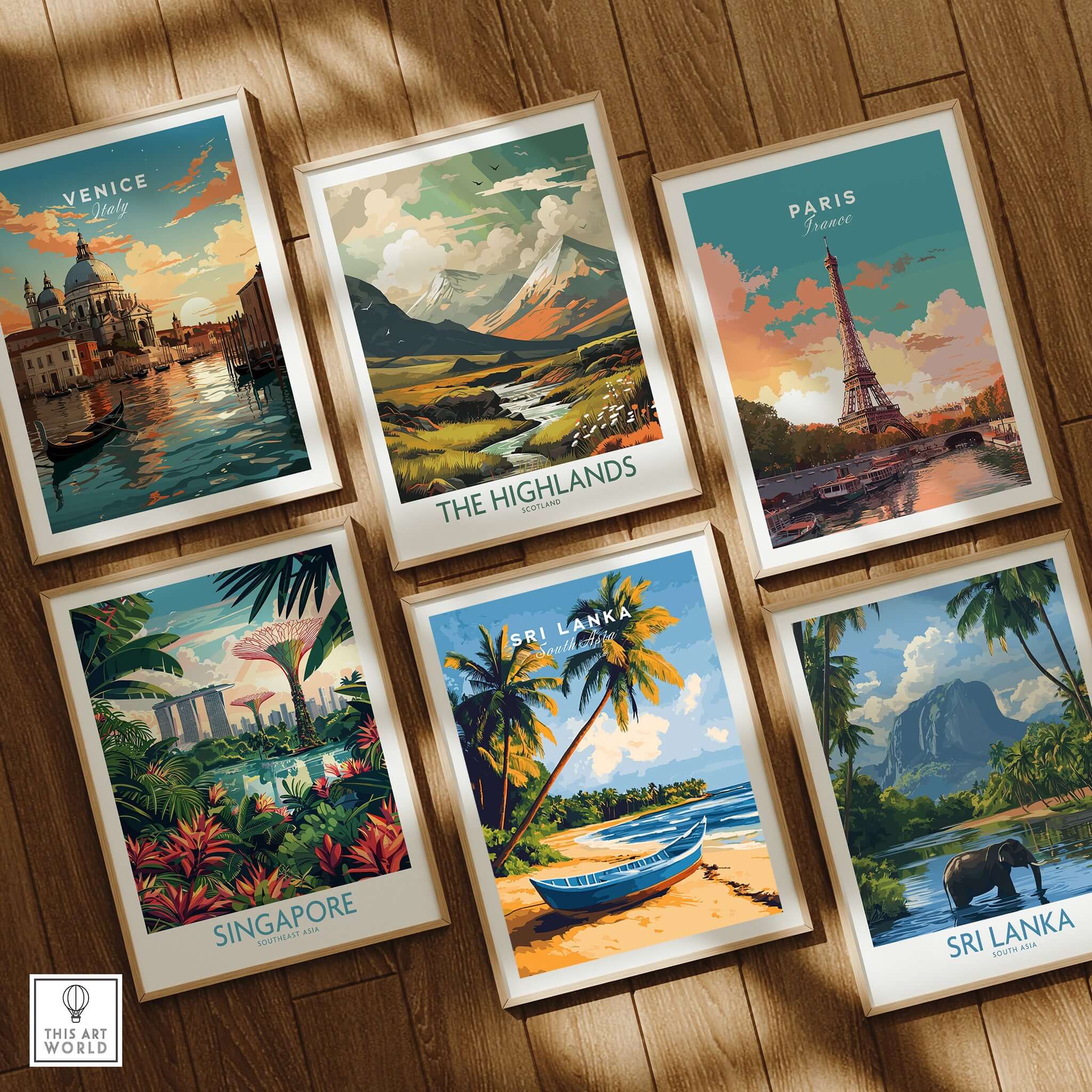 Sri Lanka Beach Scene Art - Tropical Island Print, Palm Tree Wall Decor showcased in a framed art collection.