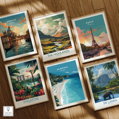 Albania Canvas Print | Balkan Travel Poster featuring picturesque beaches and turquoise waters.