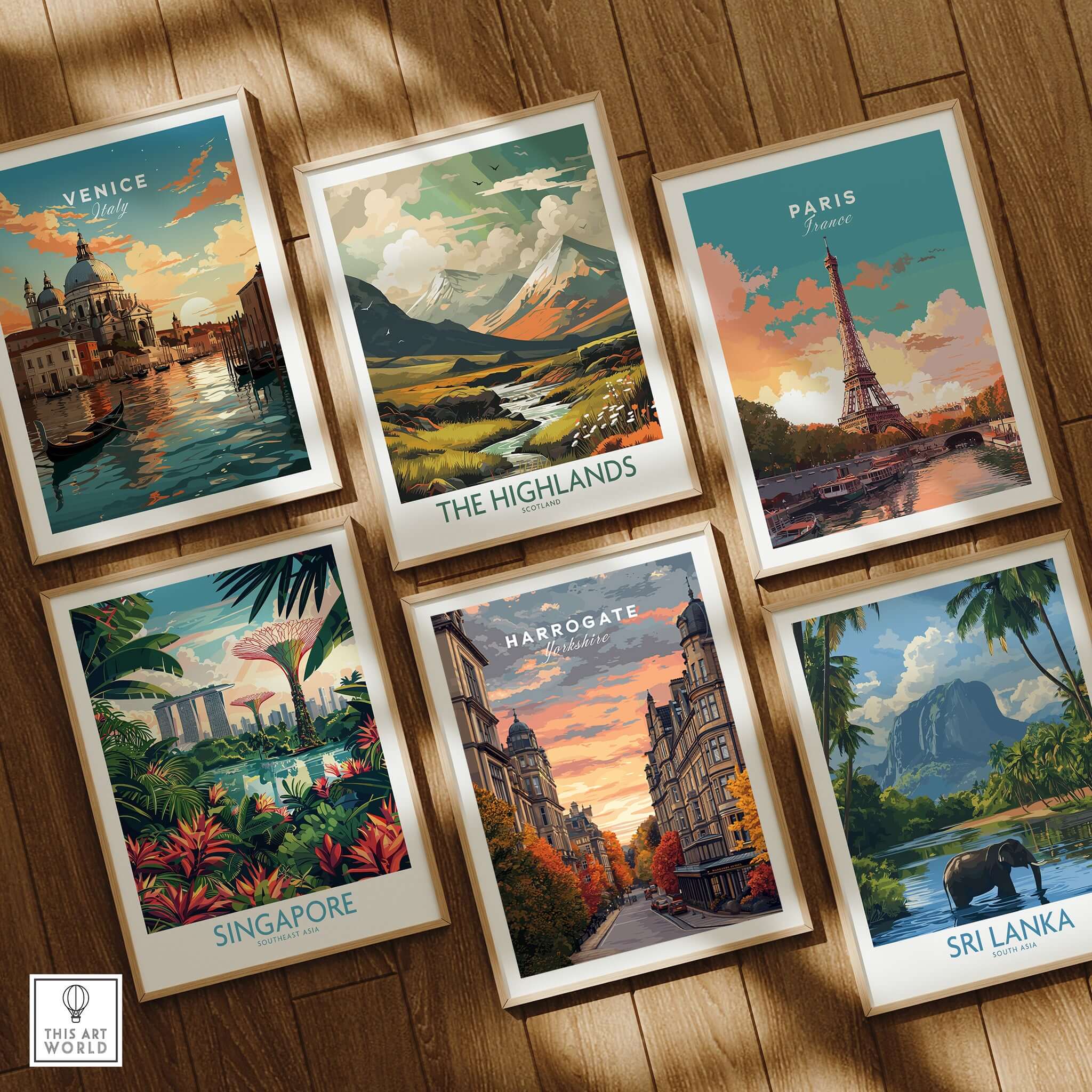 Harrogate Print | English Travel Wall Decor featuring vibrant cultural destinations and landscapes.