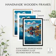 Åland Islands Poster | Scandinavian Sea Wall Decor in handmade wooden frames with natural, white, and black options.