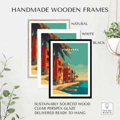 Hurghada Egypt Poster - Red Sea Boats Print in handmade wooden frames of natural, white, and black finishes.