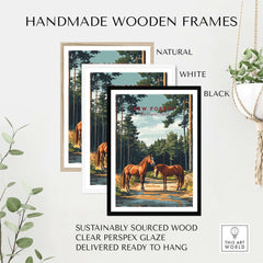 New Forest Print National Park framed in handmade wooden frames in natural, white, and black variations.