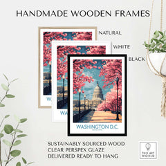 Washington D.C. US Capitol Wall Art - American Decor in handmade wooden frames showcasing diverse colors.